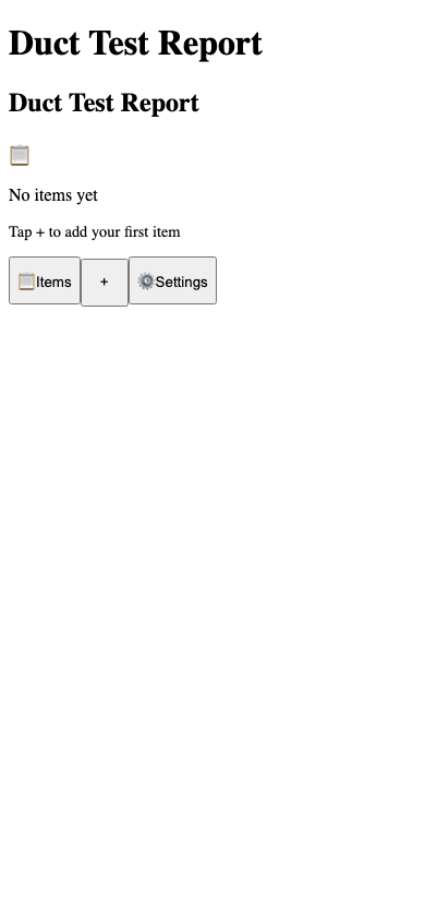 Duct Test Report - HVAC Tool Pro export example